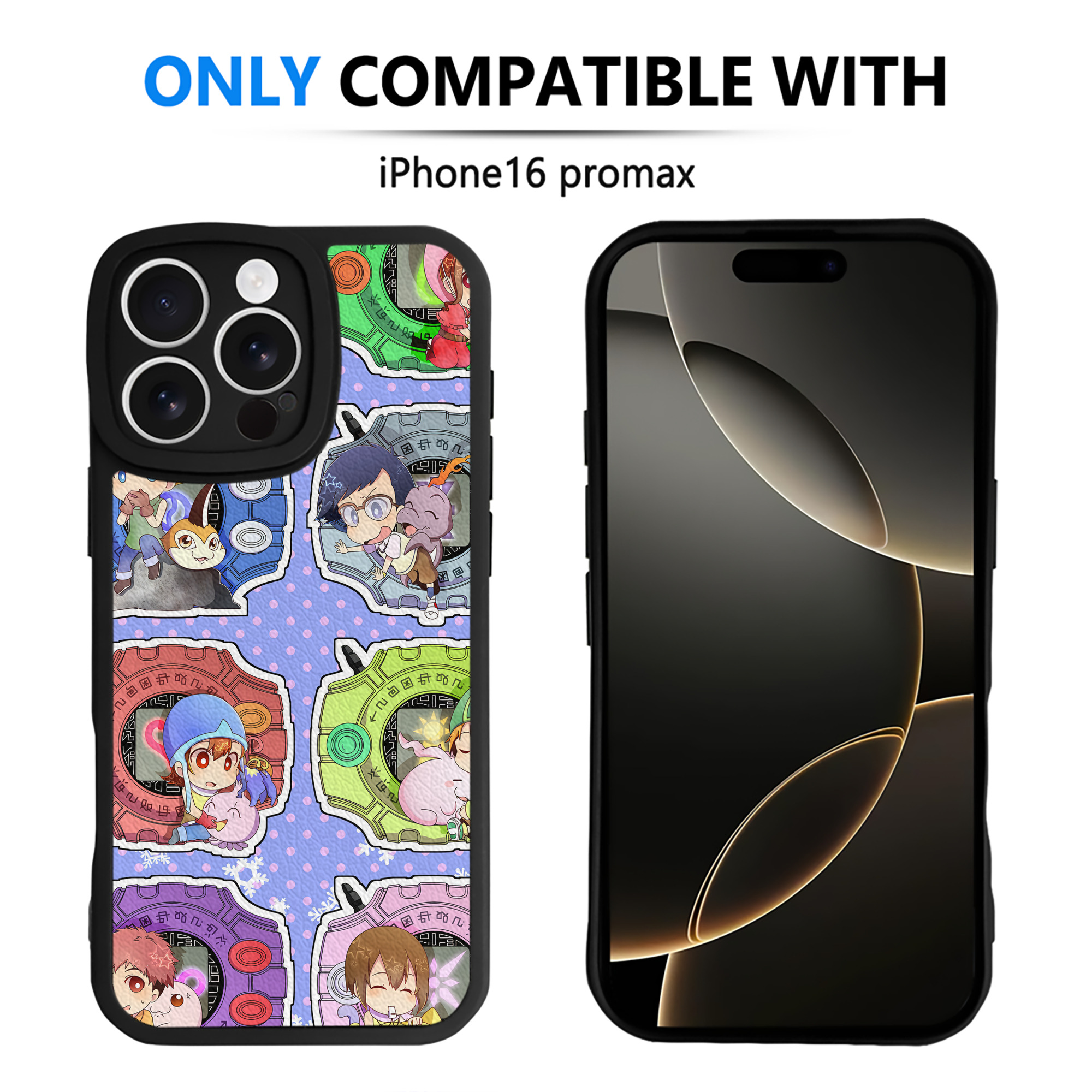 （画像用） Digimon デジタルモンスター/デジモン 【iPhone 16シリーズ対応】シリコンスマホケース（レザー調） 材質：シリコン